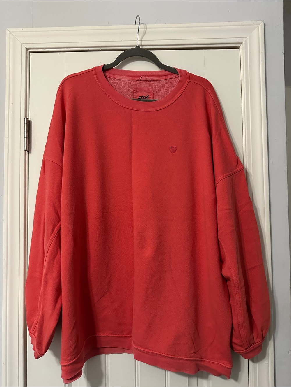 aerie Crewneck Sweatshirt with Heart Embroidery